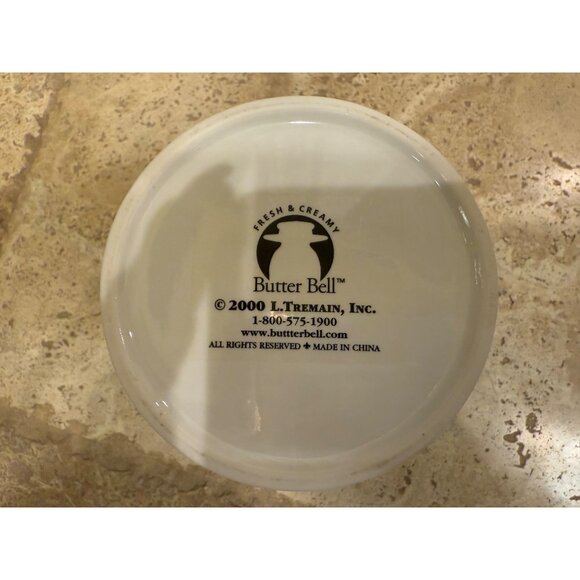 NWOB French Country White Ceramic Butter Keeper With Lid & Floral Design - Picture 8 of 8